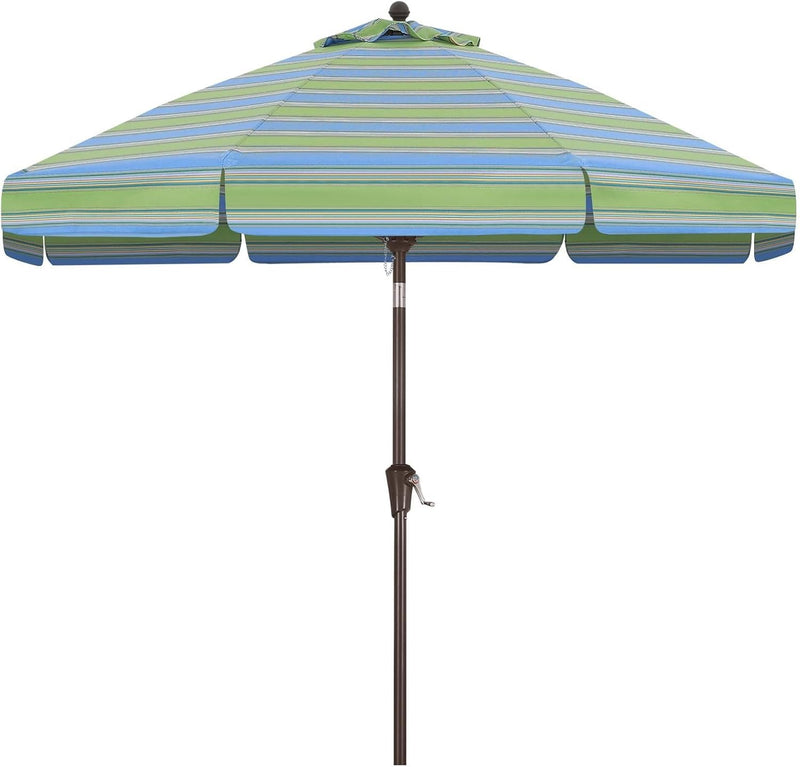 Load image into Gallery viewer, MASTERCANOPY 9FT Olefin Valance Patio Umbrella 5-Year-Non-Fading 8 Fiberglass Ribs

