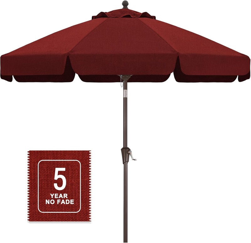 Load image into Gallery viewer, MASTERCANOPY 9FT Olefin Valance Patio Umbrella 5-Year-Non-Fading 8 Fiberglass Ribs
