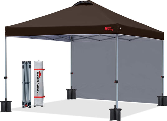 Leisure Sports Durable Pop-Up Canopy Tent with Sidewall - 8x8, 10x10