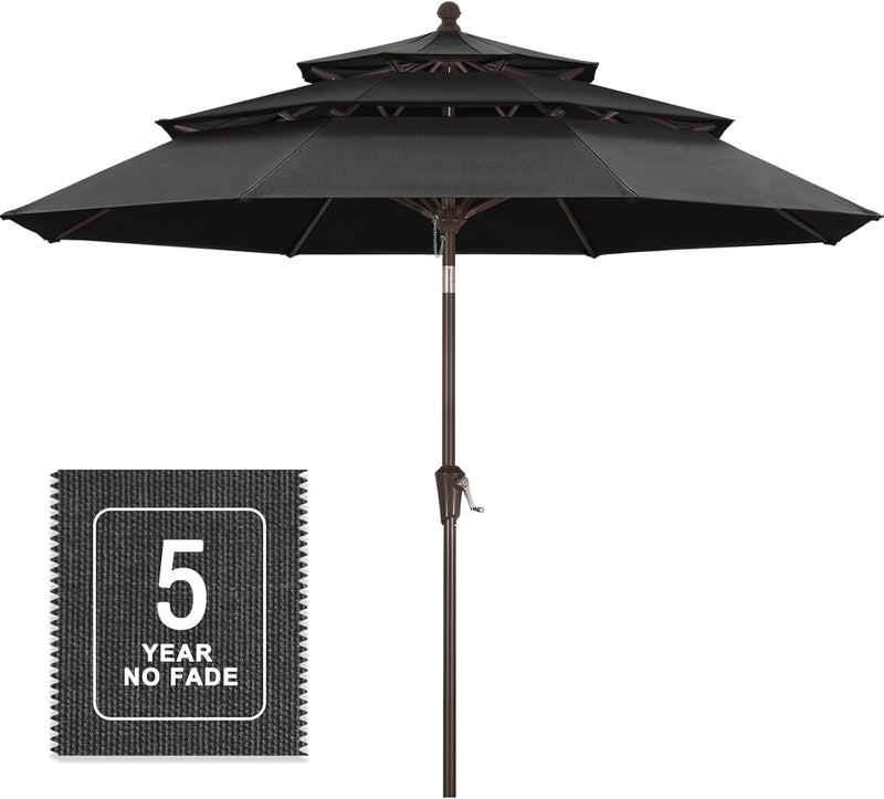 Load image into Gallery viewer, MASTERCANOPY 9ft 3-Tier Olefin Patio Umbrella 5-Year-Non-Fading
