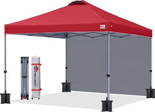 Leisure Sports Durable Pop-Up Canopy Tent with Sidewall - 8x8, 10x10