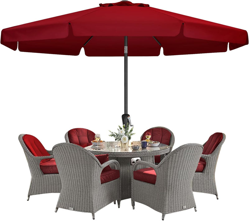 Load image into Gallery viewer, MASTERCANOPY Valance Patio Umbrella for Outdoor Table Market 6/8 Ribs
