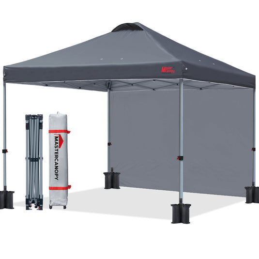 Leisure Sports Durable Ez Pop-Up Canopy Tent with One Sidewall - 8x8, 10x10, 12x12