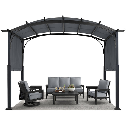 MASTERCANOPY Outdoor Retractable Pergola with Sun Shade Patio Garden Pergola