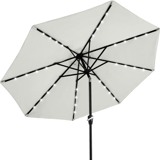 MASTERCANOPY Patio Umbrella with 32 Solar LED Lights 6&8 Ribs