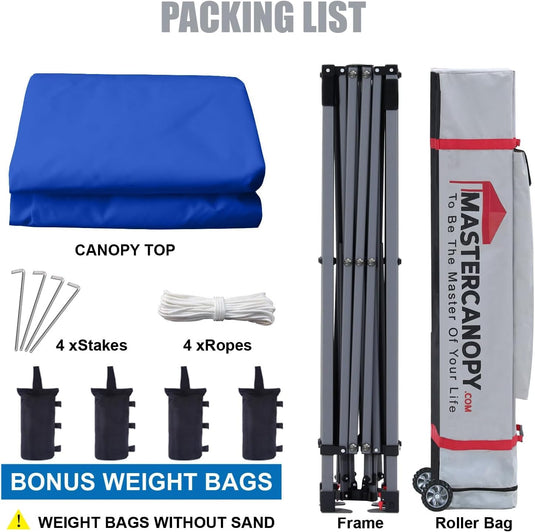 Leisure Sports Easy Pop-Up Canopy Tent with Sidewalls - 8x8, 10x10, 12x12