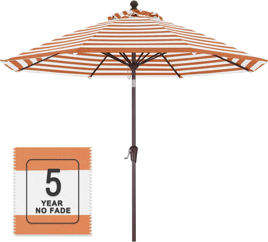 MASTERCANOPY Olefin 5-Year-Non-Fading 9ft Patio Outdoor Table Umbrella 8 Ribs