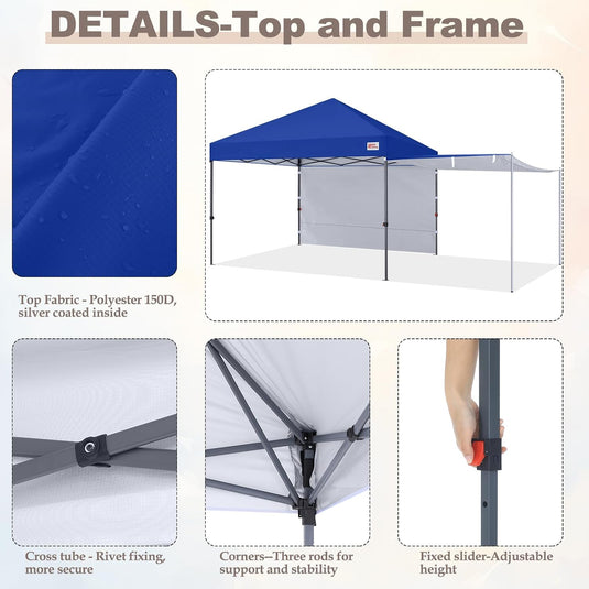 MASTERCANOPY 10x10 Pop-Up Canopy Tent with Two Shelters