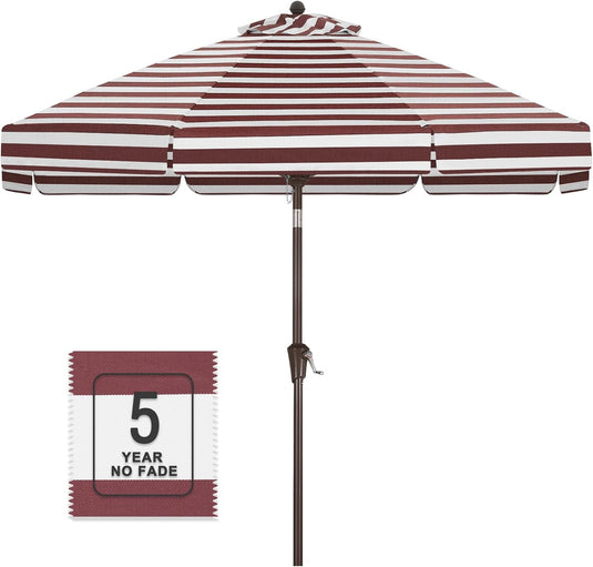 MASTERCANOPY 9FT Olefin Valance Patio Umbrella 5-Year-Non-Fading 8 Fiberglass Ribs