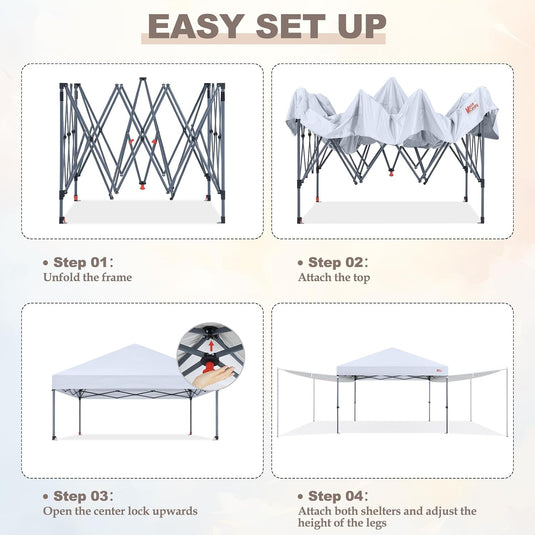MASTERCANOPY 10x10 Pop-Up Canopy Tent with Two Shelters