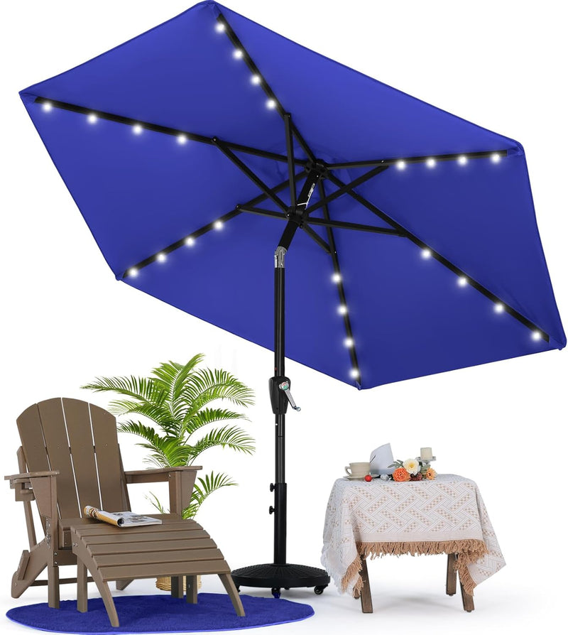 Load image into Gallery viewer, MASTERCANOPY Patio Umbrella with 32 Solar LED Lights 6&amp;8 Ribs
