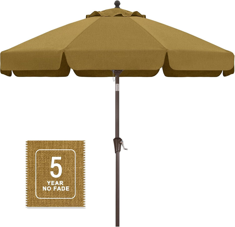 Load image into Gallery viewer, MASTERCANOPY 9FT Olefin Valance Patio Umbrella 5-Year-Non-Fading 8 Fiberglass Ribs
