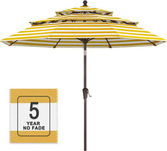 MASTERCANOPY 9ft 3-Tier Olefin Patio Umbrella 5-Year-Non-Fading