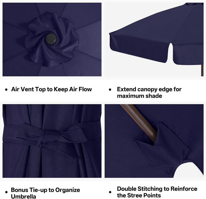 Load image into Gallery viewer, MASTERCANOPY Valance Patio Umbrella 6 Ribs 8 Ribs Replacement Top Only
