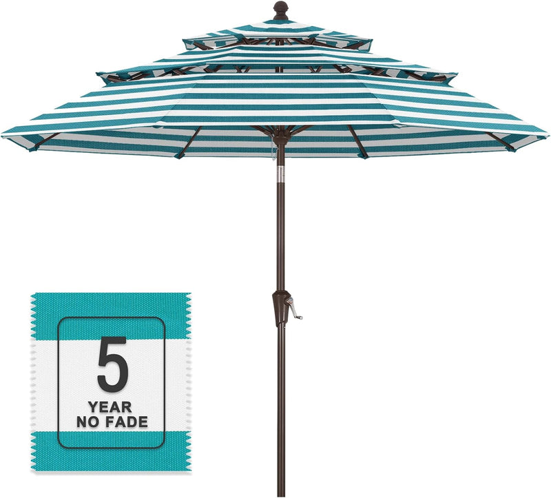 Load image into Gallery viewer, MASTERCANOPY 9ft 3-Tier Olefin Patio Umbrella 5-Year-Non-Fading

