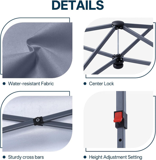 Leisure Sports Pop-Up Canopy Tent with Church Window Sidewalls - 10x10, 10x20
