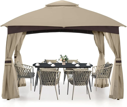 8x8/10x10/10x12 Outdoor Patio Garden Gazebo with Steel Farme and Netting Walls