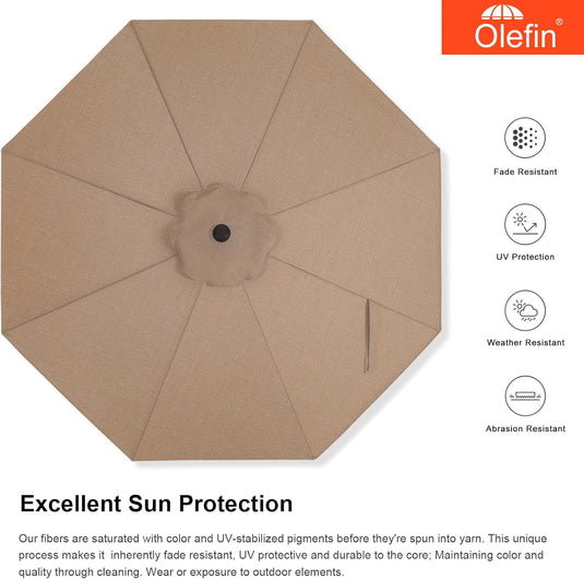 MASTERCANOPY Olefin 5-Year-Non-Fading 9ft Patio Outdoor Table Umbrella 8 Ribs