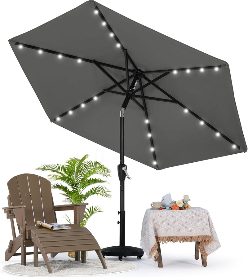 Load image into Gallery viewer, MASTERCANOPY Patio Umbrella with 32 Solar LED Lights 6&amp;8 Ribs
