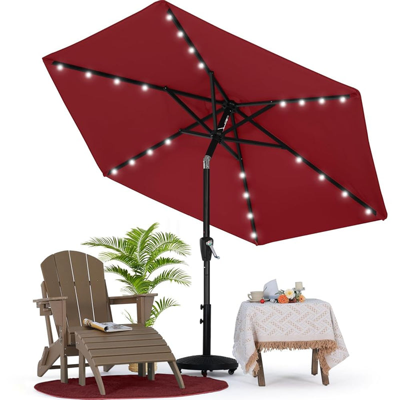 Load image into Gallery viewer, MASTERCANOPY Patio Umbrella with 32 Solar LED Lights 6&amp;8 Ribs
