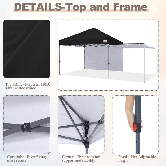 MASTERCANOPY 10x10 Pop-Up Canopy Tent with Two Shelters