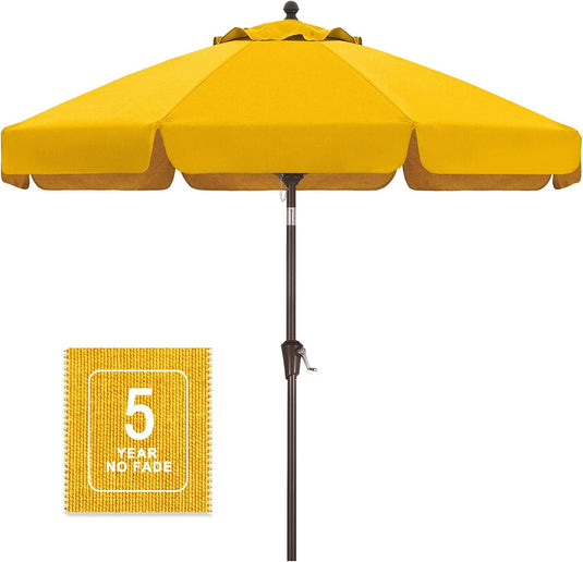 MASTERCANOPY 9FT Olefin Valance Patio Umbrella 5-Year-Non-Fading 8 Fiberglass Ribs