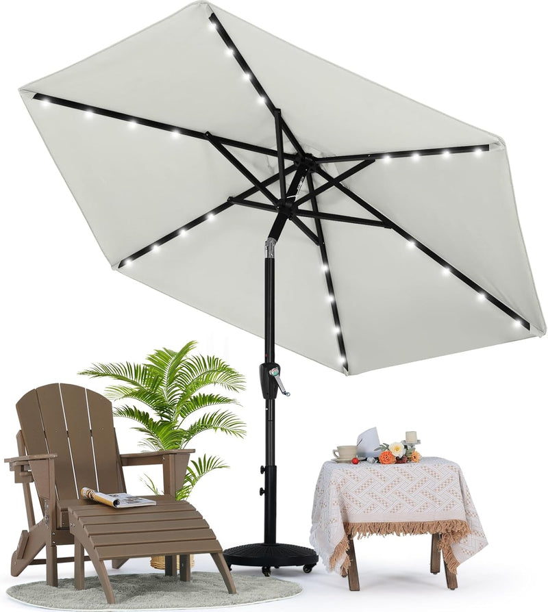 Load image into Gallery viewer, MASTERCANOPY Patio Umbrella with 32 Solar LED Lights 6&amp;8 Ribs
