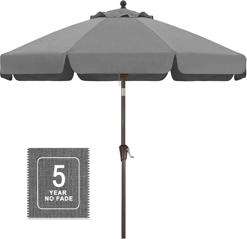 Load image into Gallery viewer, MASTERCANOPY 9FT Olefin Valance Patio Umbrella 5-Year-Non-Fading 8 Fiberglass Ribs
