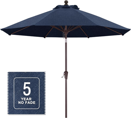 MASTERCANOPY Olefin 5-Year-Non-Fading 9ft Patio Outdoor Table Umbrella 8 Ribs