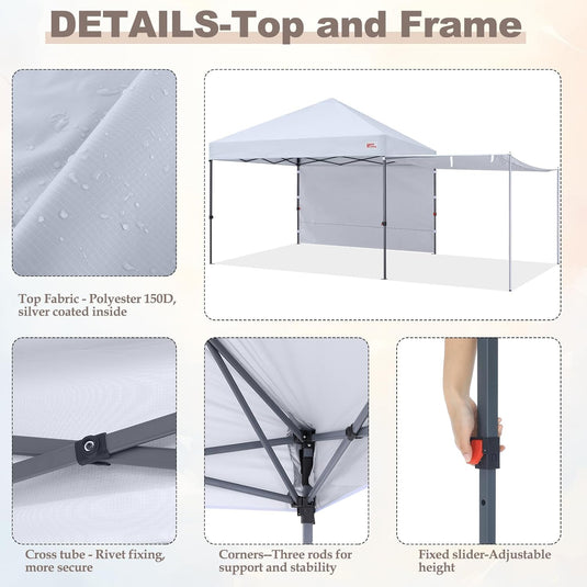 MASTERCANOPY 10x10 Pop-Up Canopy Tent with 2 Shelters-CA