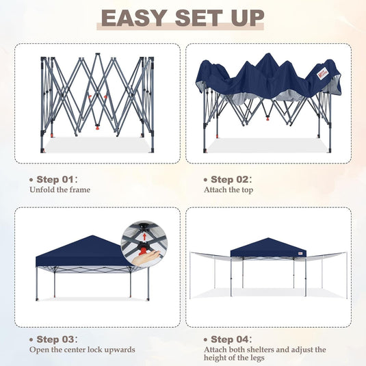 MASTERCANOPY 10x10 Pop-Up Canopy Tent with Two Shelters