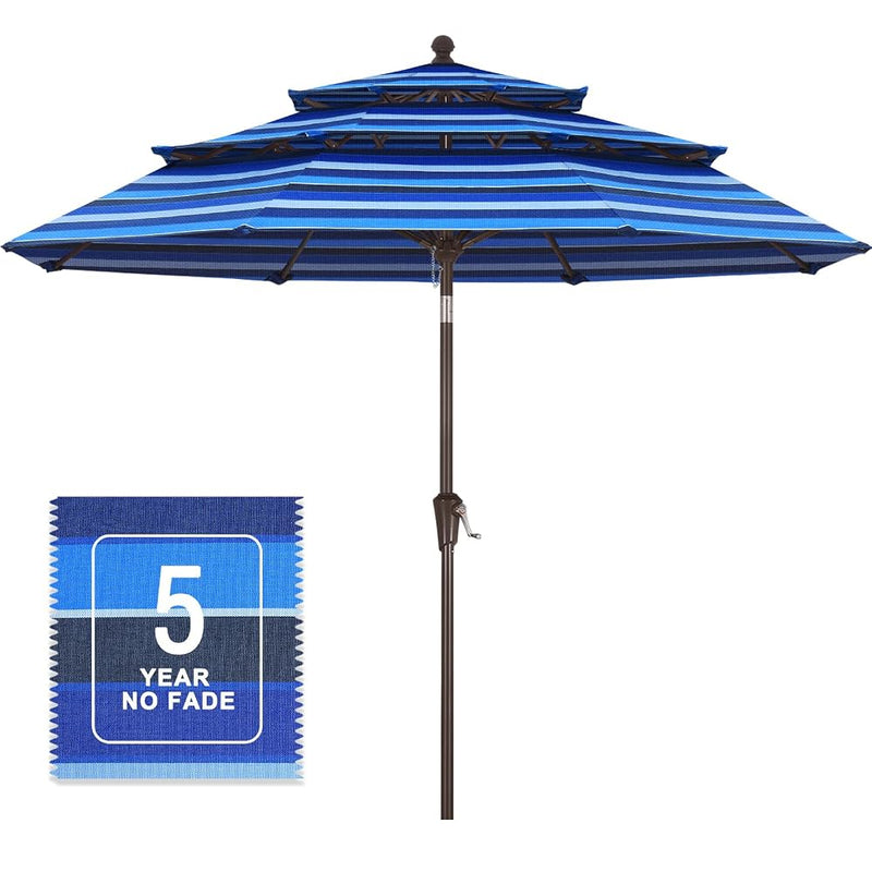Load image into Gallery viewer, MASTERCANOPY 9ft 3-Tier Olefin Patio Umbrella 5-Year-Non-Fading
