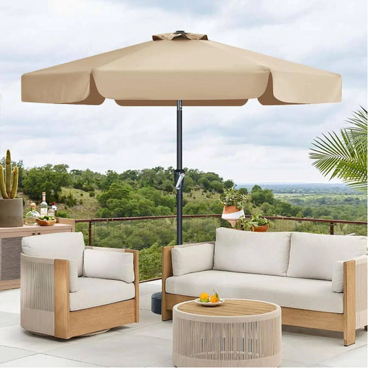 MASTERCANOPY Valance Patio Umbrella for Outdoor Table Market 6/8 Ribs