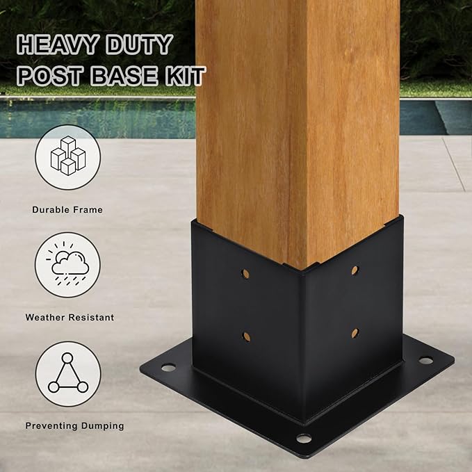 Load image into Gallery viewer, 4x4 Steel Pergola Bracket Kit Right Angle Corner Bracket with Pergola Post Base
