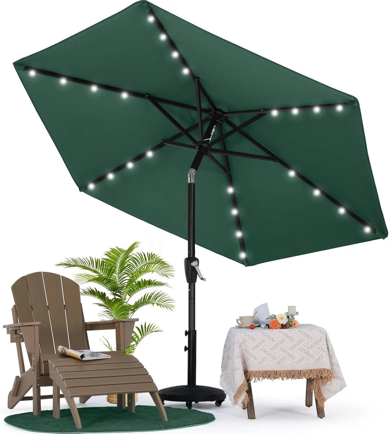 Load image into Gallery viewer, MASTERCANOPY Patio Umbrella with 32 Solar LED Lights 6/8 Ribs-CA
