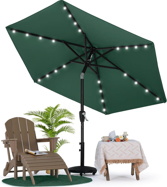 MASTERCANOPY Patio Umbrella with 32 Solar LED Lights 6&8 Ribs