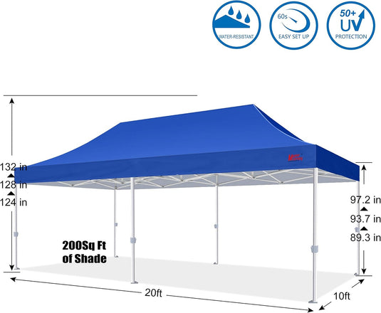 Mastercanopy Core-35 Premium Heavy Duty Instant Canopy Tent - 10x10, 10x15, 10x20