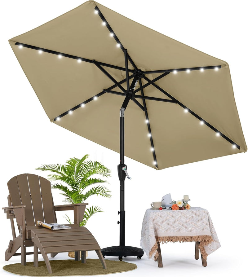 Load image into Gallery viewer, MASTERCANOPY Patio Umbrella with 32 Solar LED Lights 6&amp;8 Ribs
