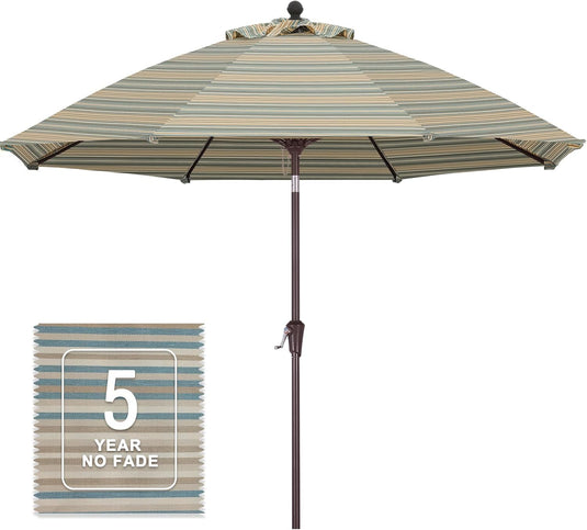 MASTERCANOPY Olefin 5-Year-Non-Fading 9ft Patio Outdoor Table Umbrella 8 Ribs