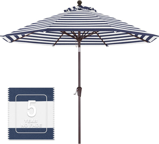 MASTERCANOPY Olefin 5-Year-Non-Fading 9ft Patio Outdoor Table Umbrella 8 Ribs