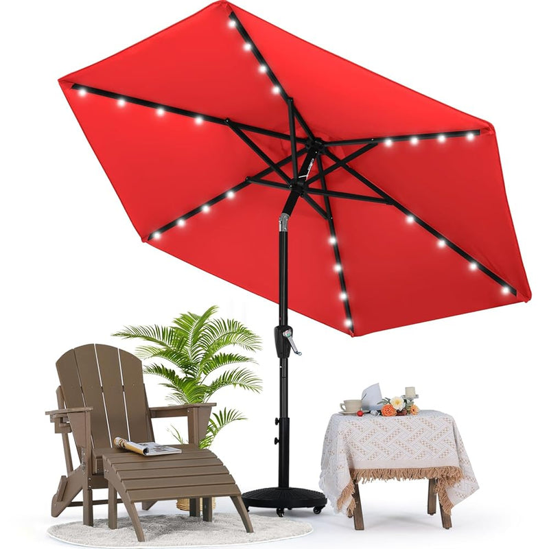 Load image into Gallery viewer, MASTERCANOPY Patio Umbrella with 32 Solar LED Lights 6&amp;8 Ribs
