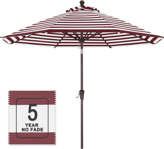 MASTERCANOPY Olefin 5-Year-Non-Fading 9ft Patio Outdoor Table Umbrella 8 Ribs
