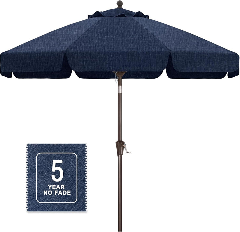 Load image into Gallery viewer, MASTERCANOPY 9FT Olefin Valance Patio Umbrella 5-Year-Non-Fading 8 Fiberglass Ribs
