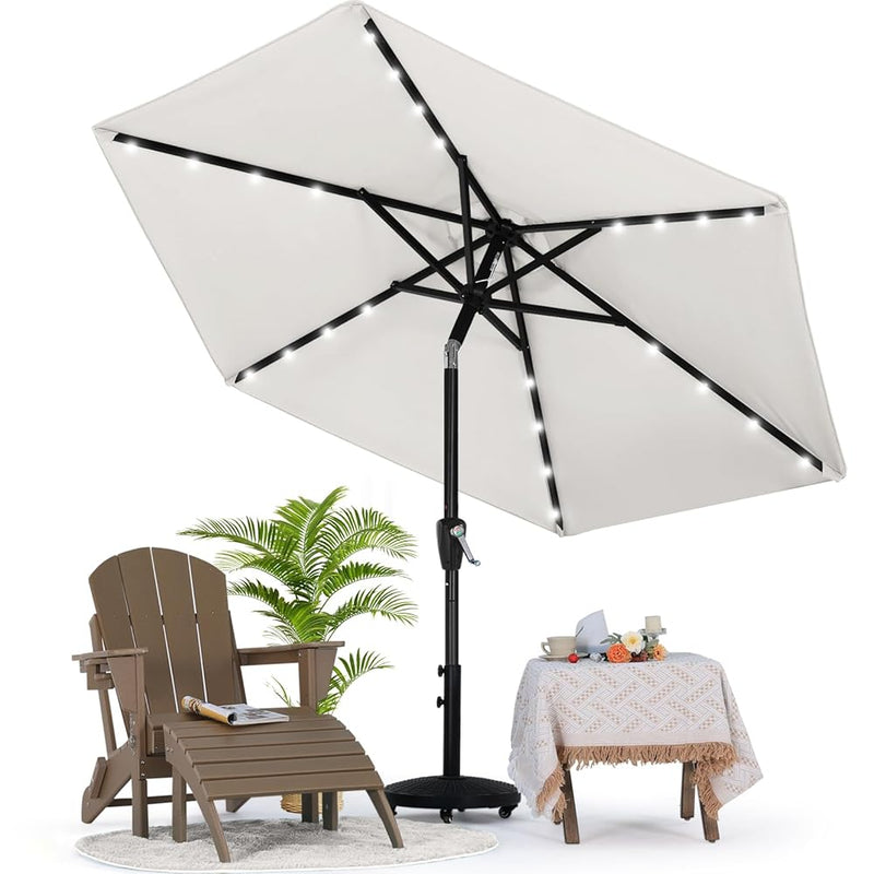 Load image into Gallery viewer, MASTERCANOPY Patio Umbrella with 32 Solar LED Lights 6&amp;8 Ribs
