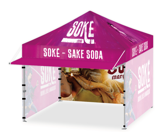 Mastercanopy Lite-30 Commercial 10x10 Custom Canopy Tent with Awning & Sidewalls - 2 Pack
