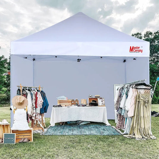 Mastercanopy Lite-30 Commercial Pop-Up Canopy Tent with Sidewalls-CA - 10x15, 10x20