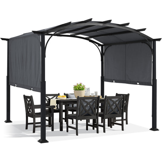 MASTERCANOPY Outdoor Retractable Pergola with Sun Shade Patio Garden Pergola