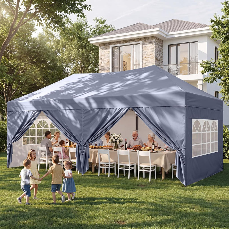 Load image into Gallery viewer, Leisure Sports Pop-Up Canopy Tent with Church Window Sidewalls - 10x10, 10x20
