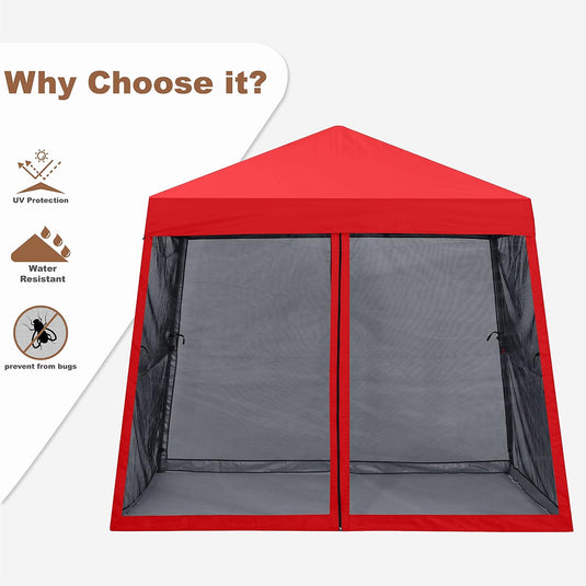 Leisure Sports Stable Pop-Up Canopy Tent with Mosquito Netting - 8x8, 10x10, 11x11