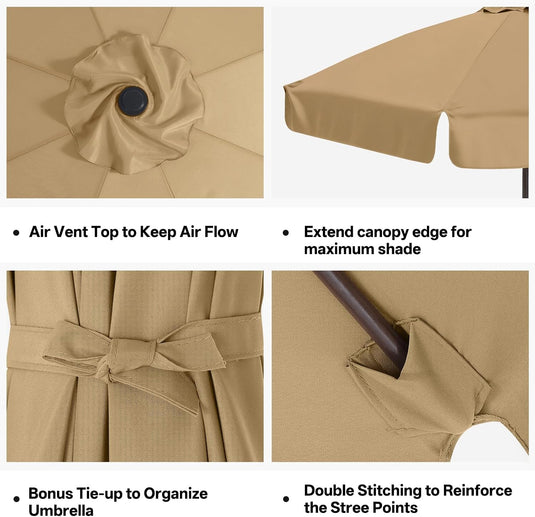 MASTERCANOPY Valance Patio Umbrella 6 Ribs 8 Ribs Replacement Top Only